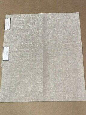 Placemats 14x19 Tan Hemp Woven Silver Lurex Shimmer Rectangle Threshold lot of 2